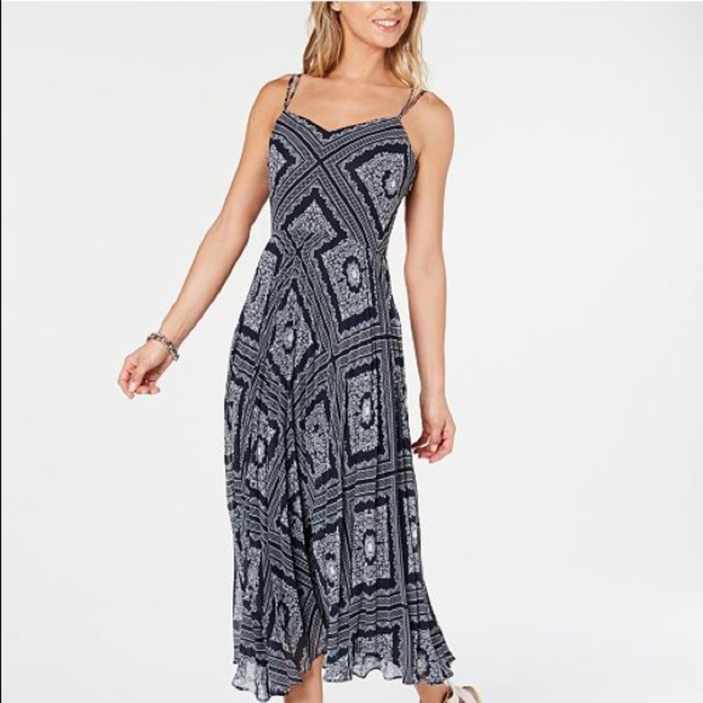 Tommy Hilfiger Pleated Crossback Maxi Dress